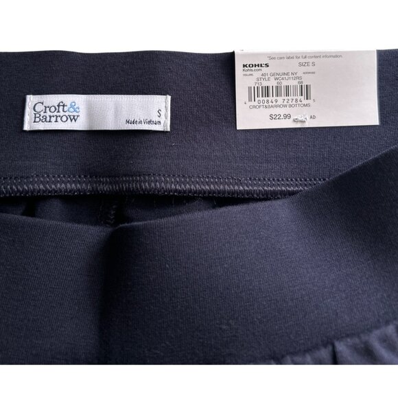 Croft & Barrow Navy Blue Skimmer Shorts S Mid Rise Straight Through Hip & Thigh - Picture 3 of 9